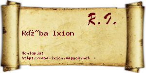 Rába Ixion névjegykártya